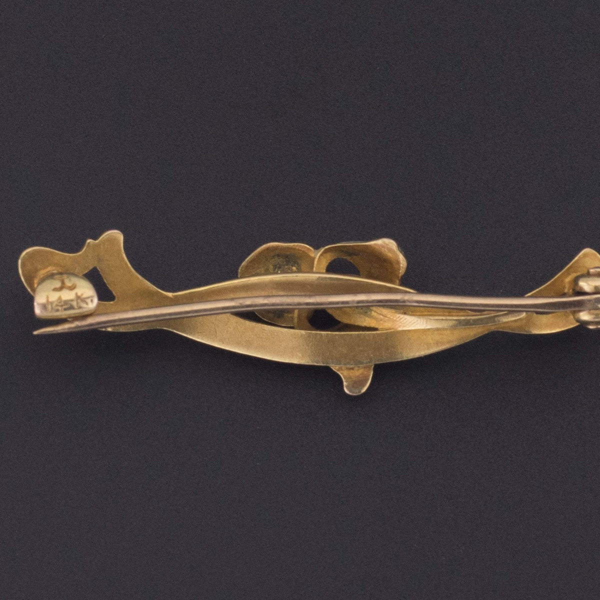 Antique Iris Brooch | 14k Gold Iris Brooch - Trademark Antiques