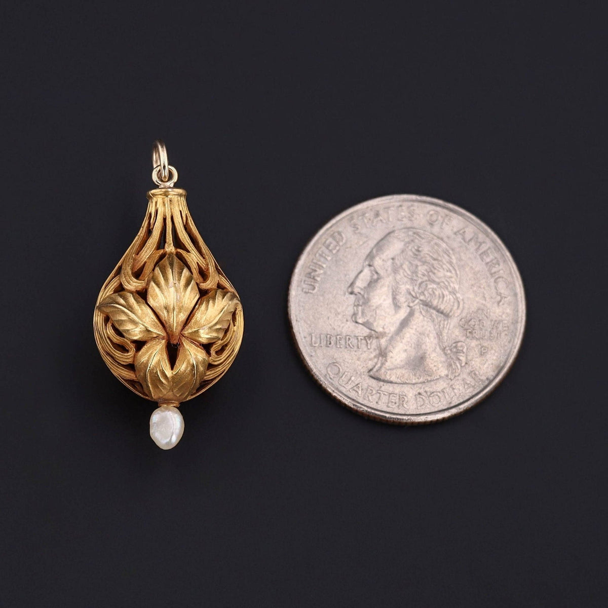 Antique Iris Conversion Pendant of 14k Gold - Trademark Antiques