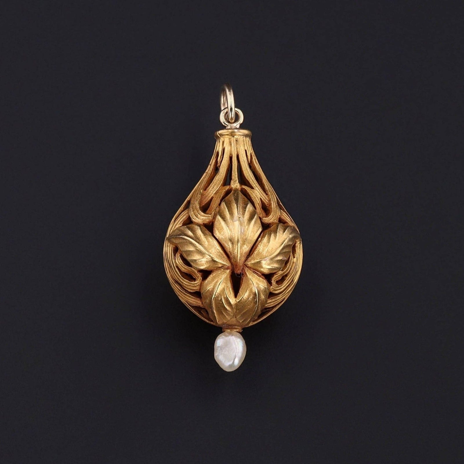 Antique Iris Conversion Pendant of 14k Gold - Trademark Antiques