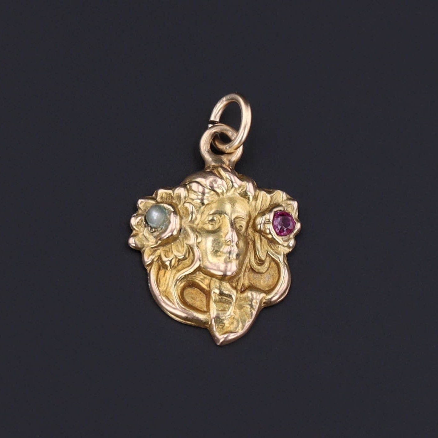 Antique Lady Charm | Art Nouveau Woman Charm - Trademark Antiques