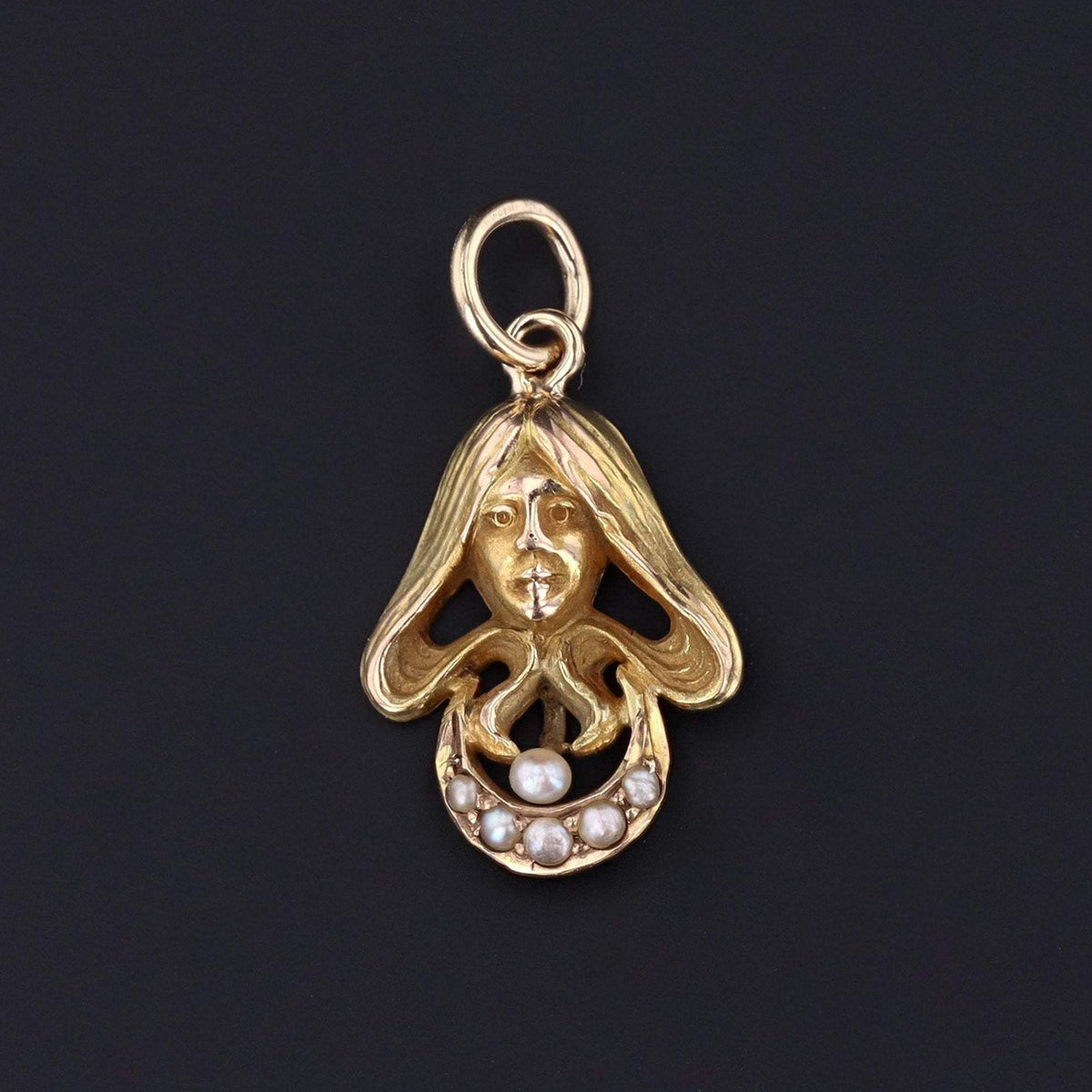 Antique Lady Charm | Art Nouveau Woman Charm - Trademark Antiques