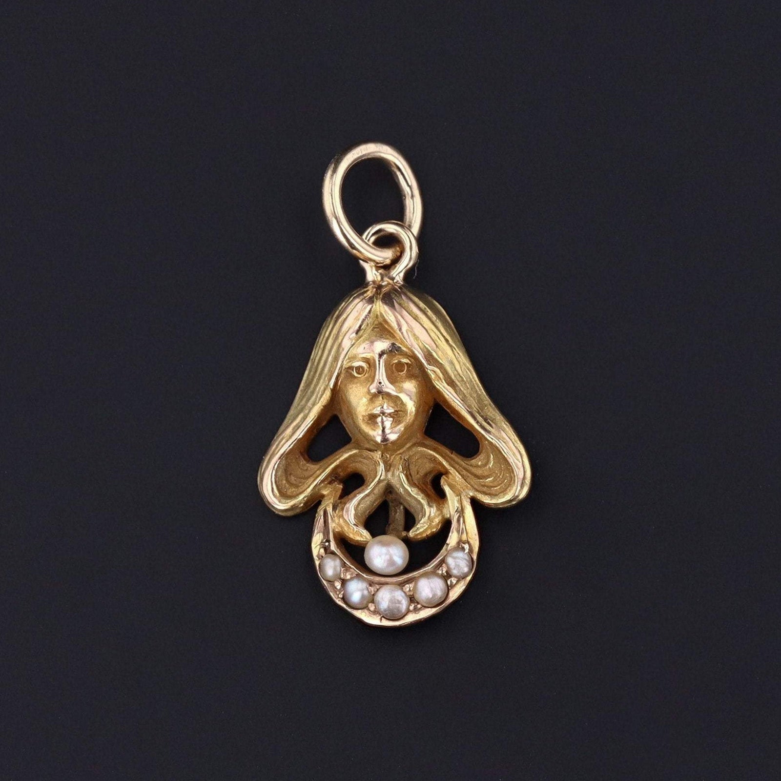 Antique Lady Charm | Art Nouveau Woman Charm - Trademark Antiques