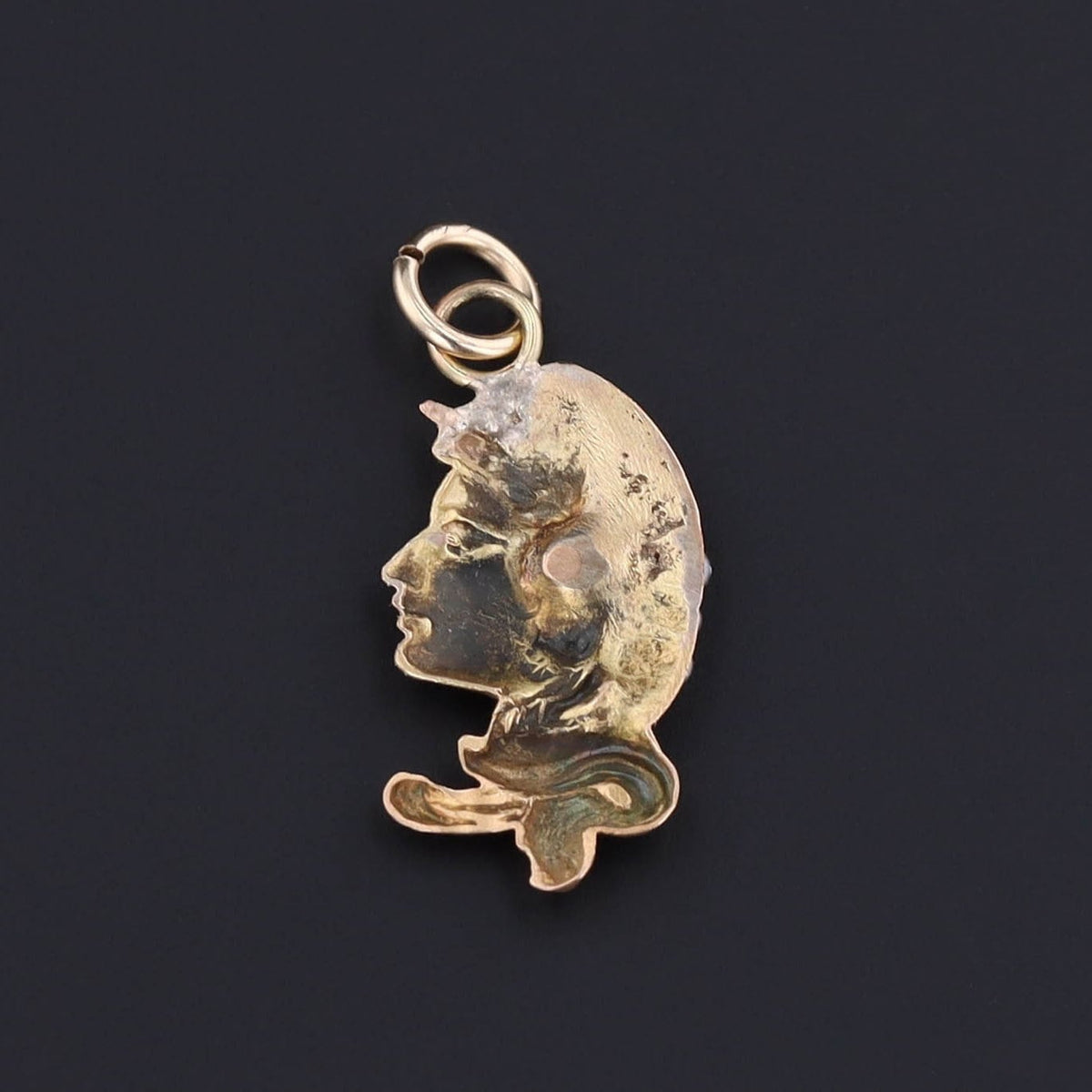 Antique Lady Charm | Art Nouveau Woman Charm with Pearl Accents - Trademark Antiques