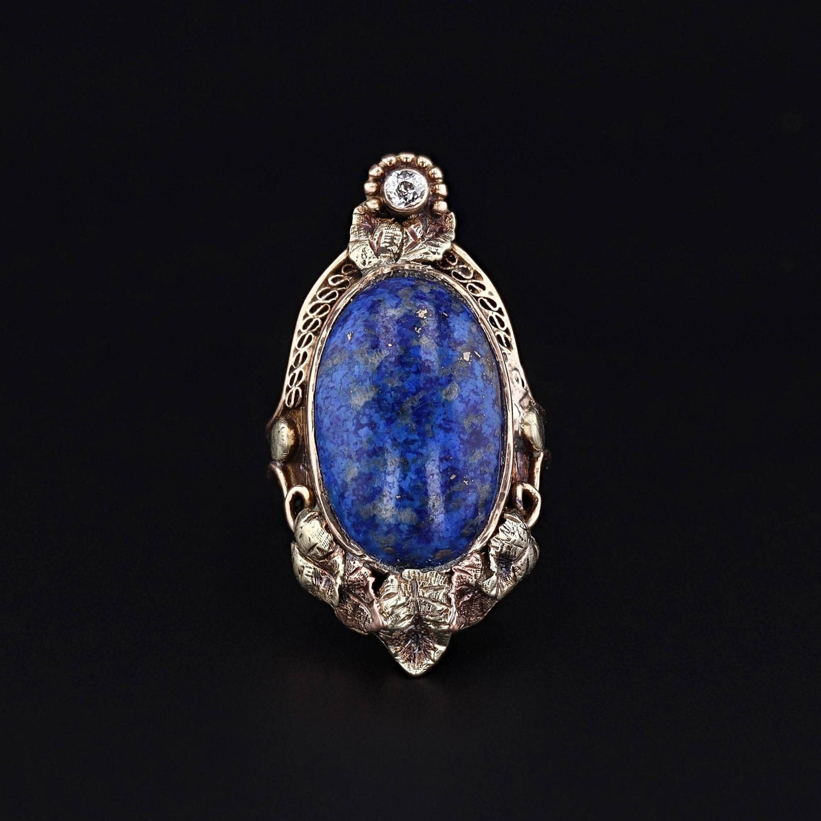 Antique Lapis Lazuli and Diamond Ring - Trademark Antiques