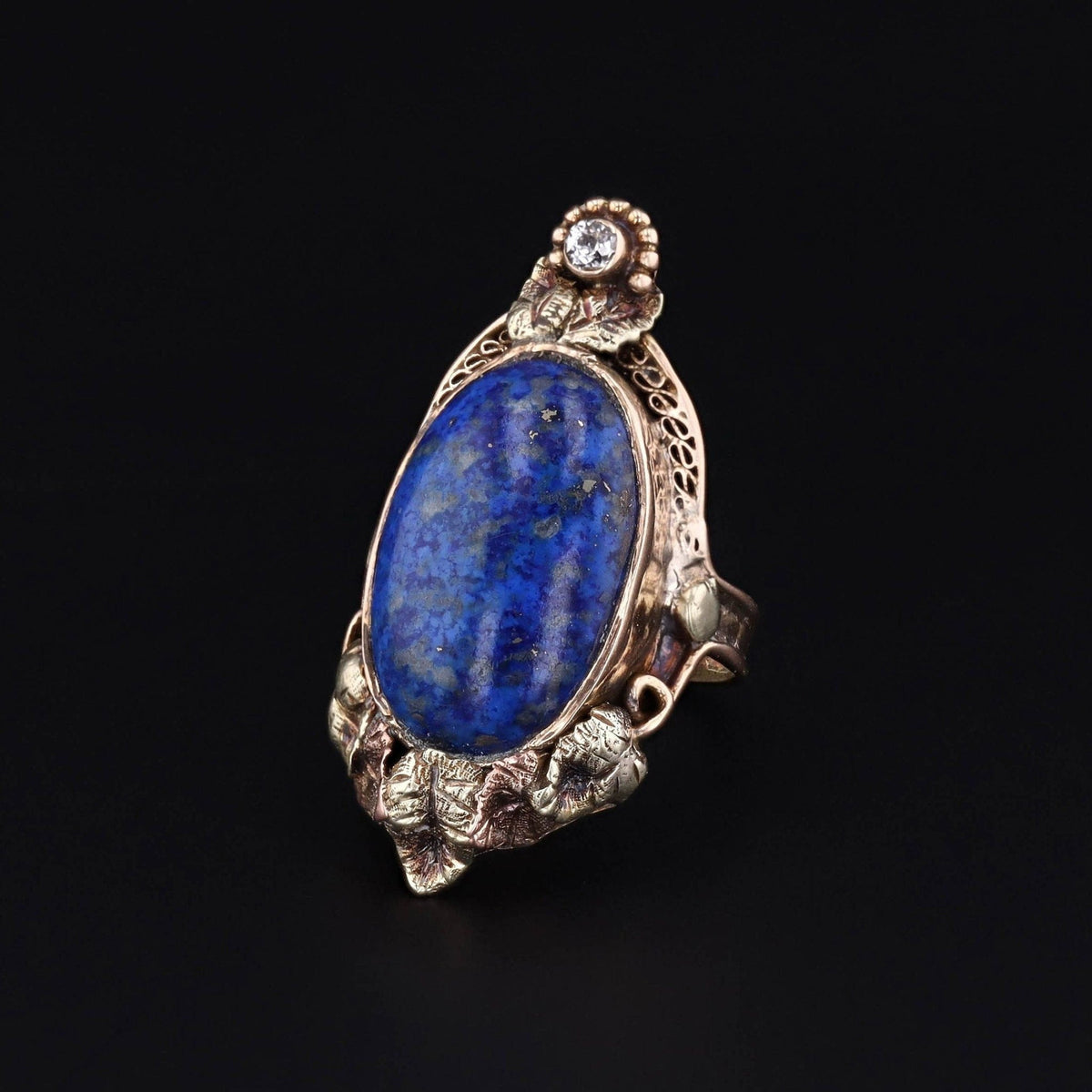 Antique Lapis Lazuli and Diamond Ring - Trademark Antiques