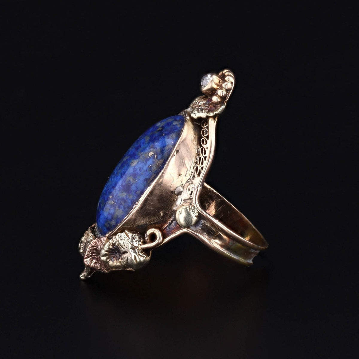 Antique Lapis Lazuli and Diamond Ring - Trademark Antiques