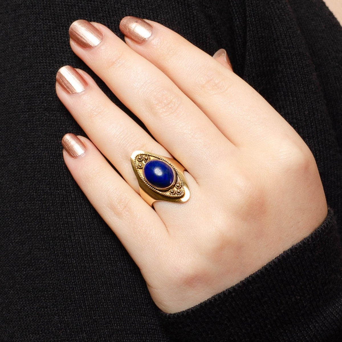 Antique Lapis Lazuli Ring of 14k Gold - Trademark Antiques