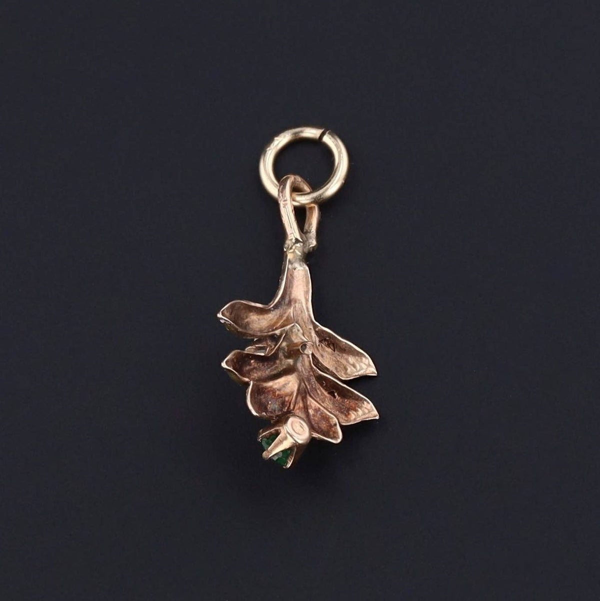 Antique Leaf Conversion Charm of 14k Gold - Trademark Antiques