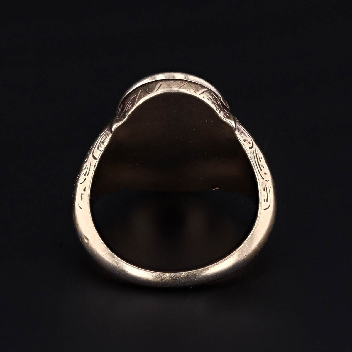 Antique Letter 'I' Locket Ring of 10k Gold - Trademark Antiques
