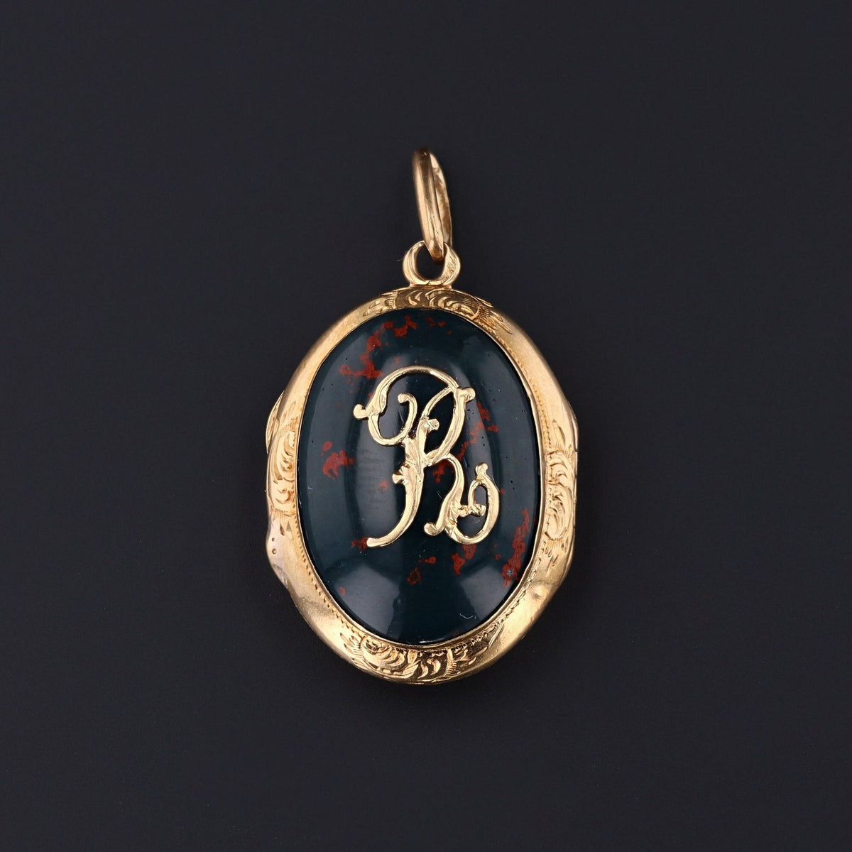 Antique Letter R Locket | Initial R Locket - Trademark Antiques