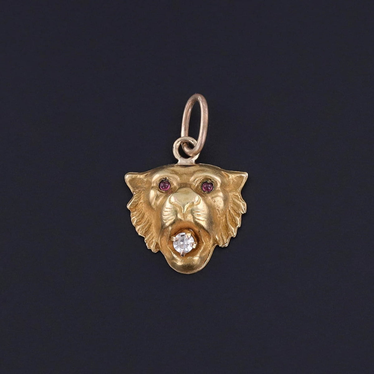 Antique Lion Charm of 10k Gold - Trademark Antiques