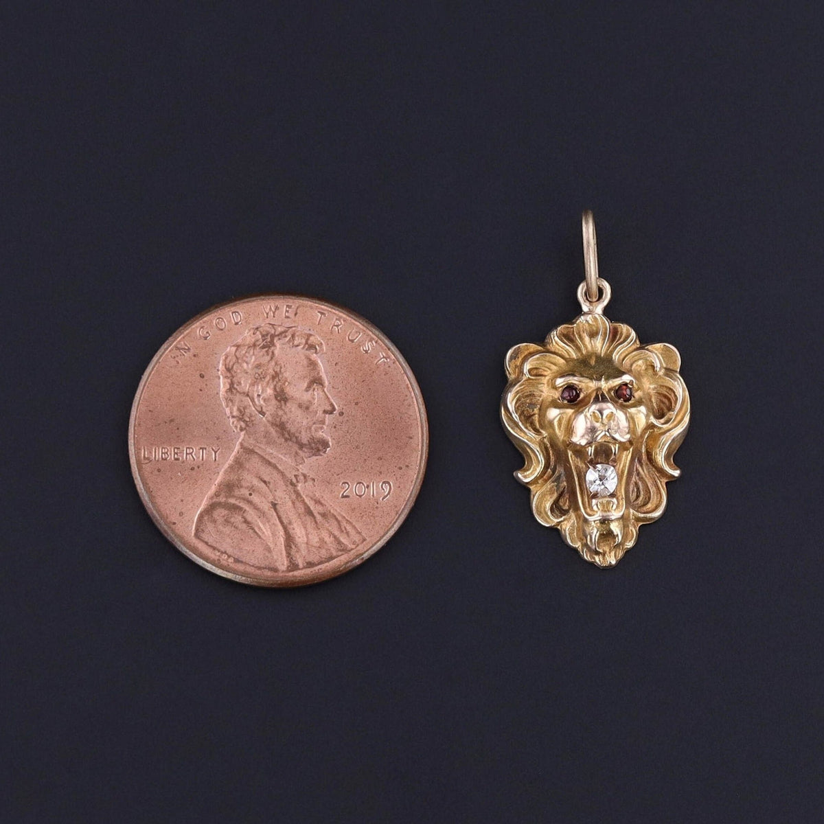Antique Lion Conversion Charm of 10k Gold - Trademark Antiques