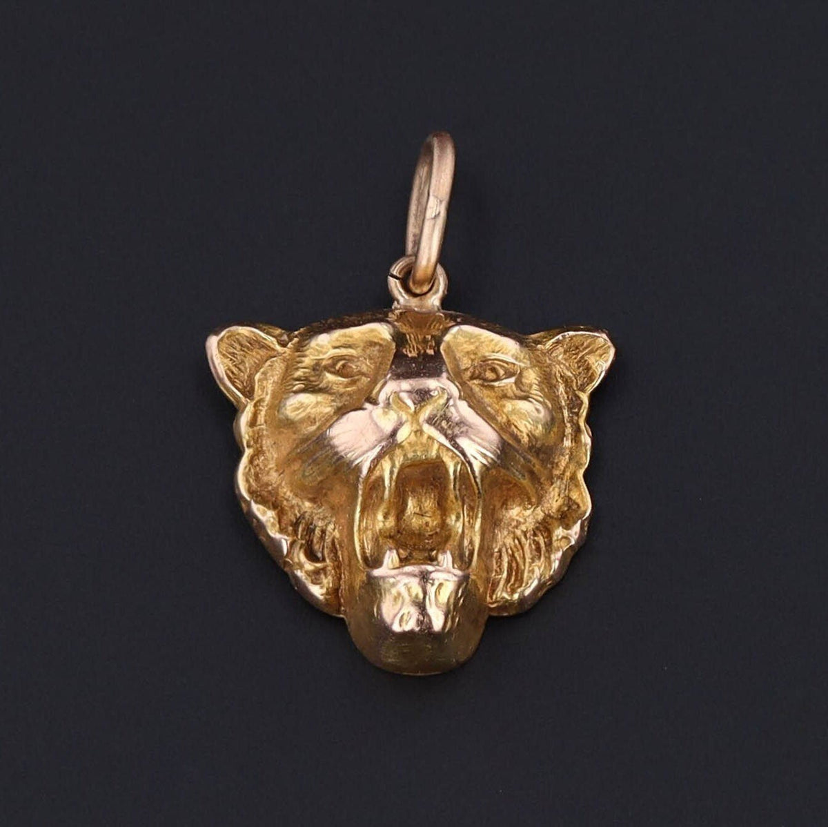 Antique Lion Conversion Charm of 14k Gold - Trademark Antiques