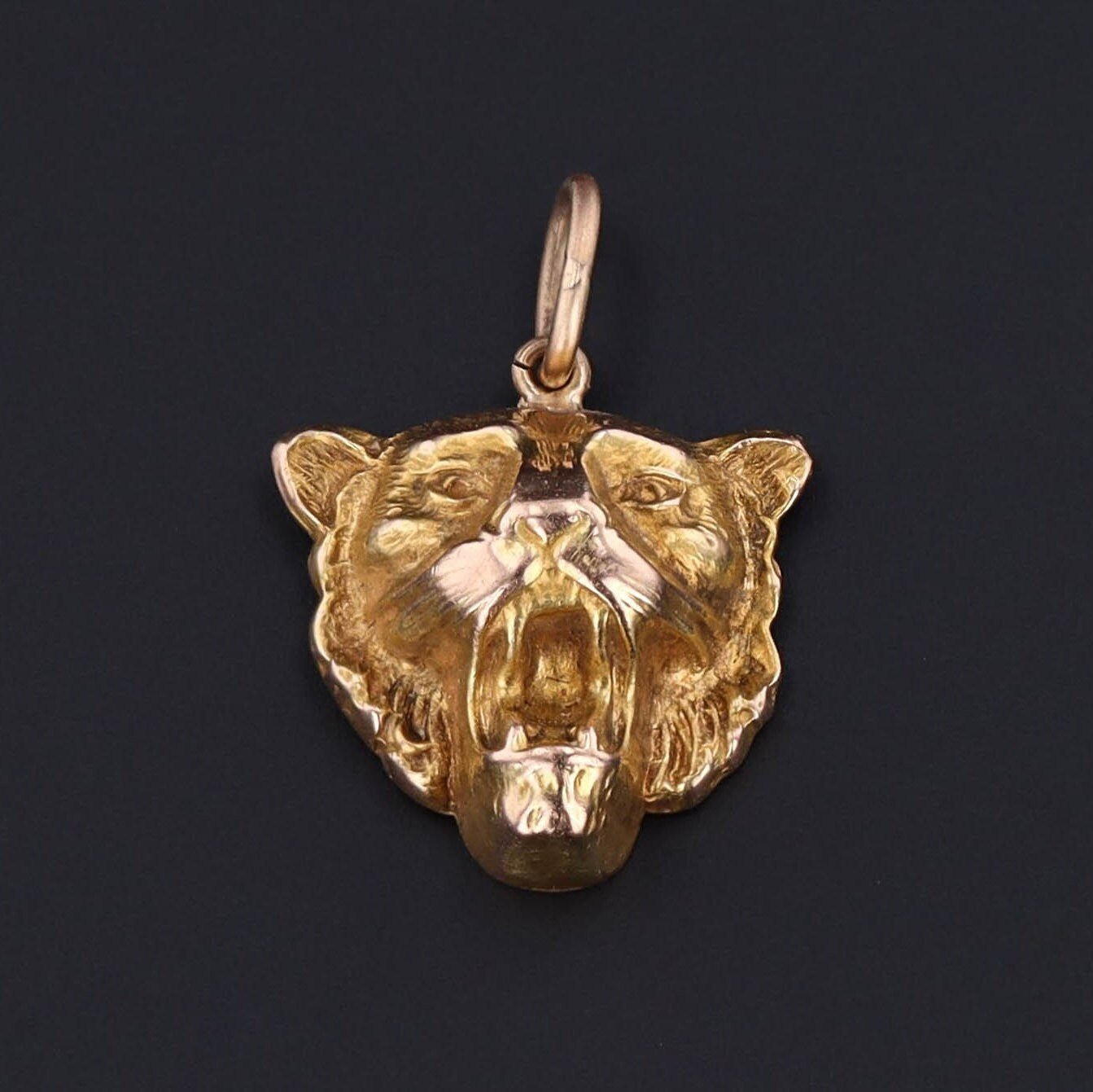 Antique Lion Conversion Charm of 14k Gold - Trademark Antiques