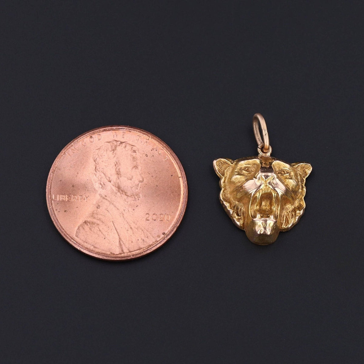 Antique Lion Conversion Charm of 14k Gold - Trademark Antiques