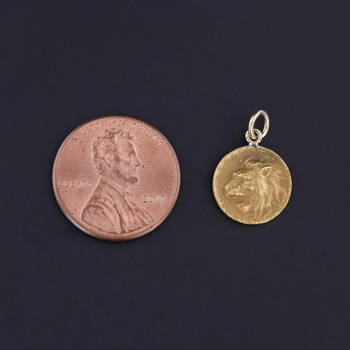 Antique Lion Conversion Charm of 14k Gold - Trademark Antiques