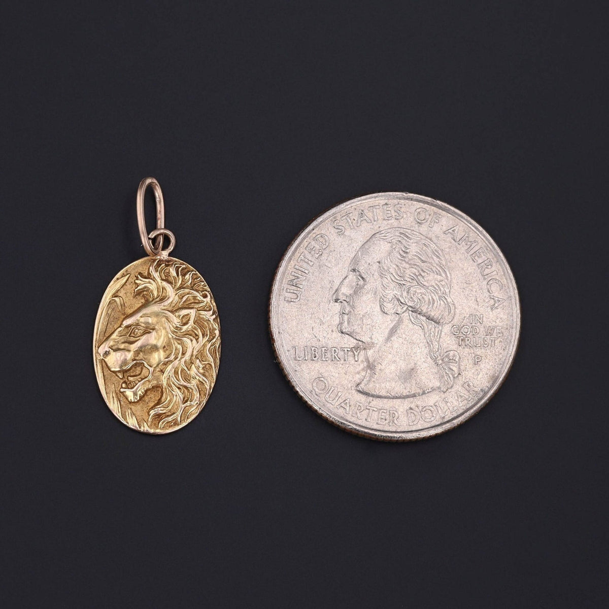 Antique Lion Conversion Pendant of 14k Gold - Trademark Antiques