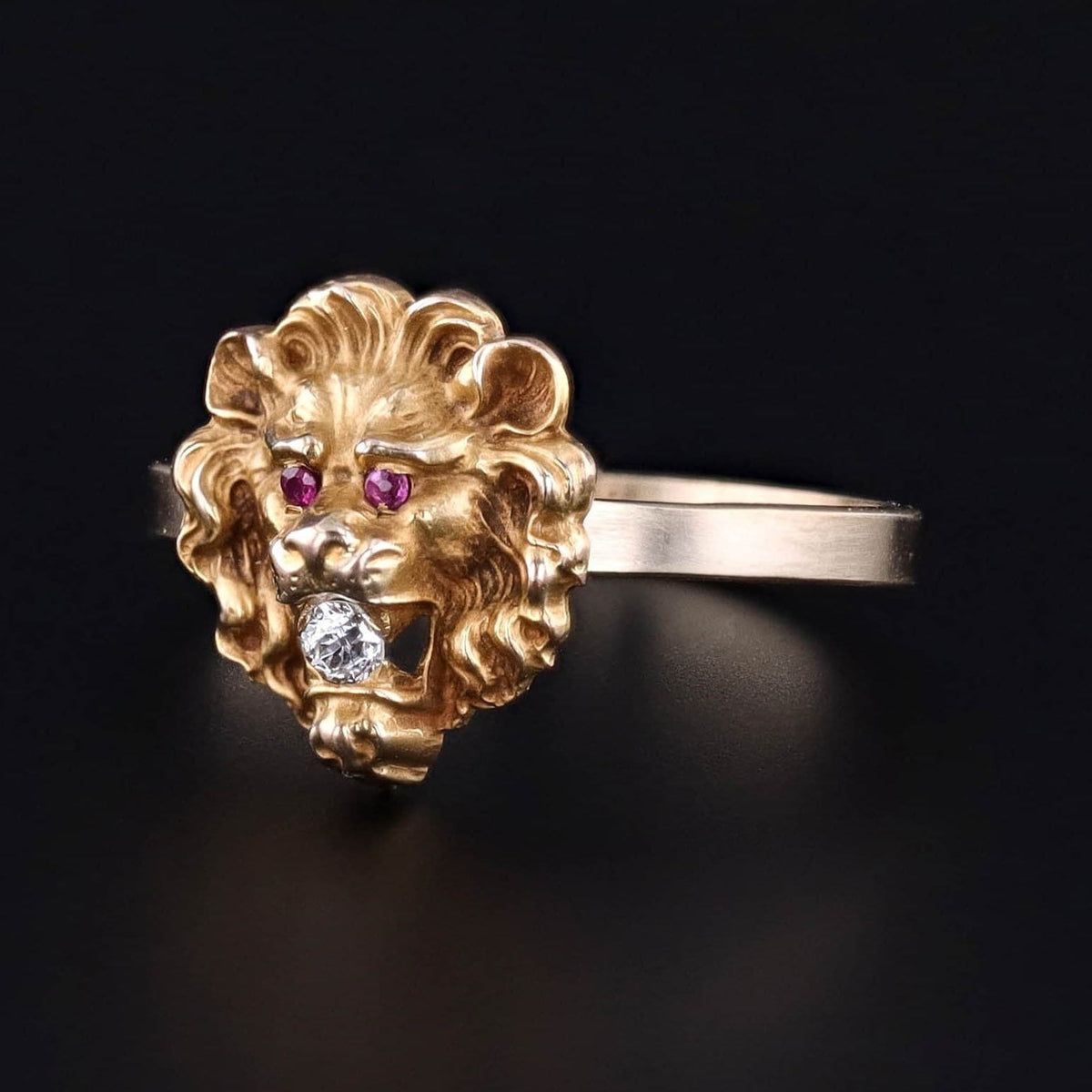 Antique Lion Conversion Ring of 14k Gold - Trademark Antiques