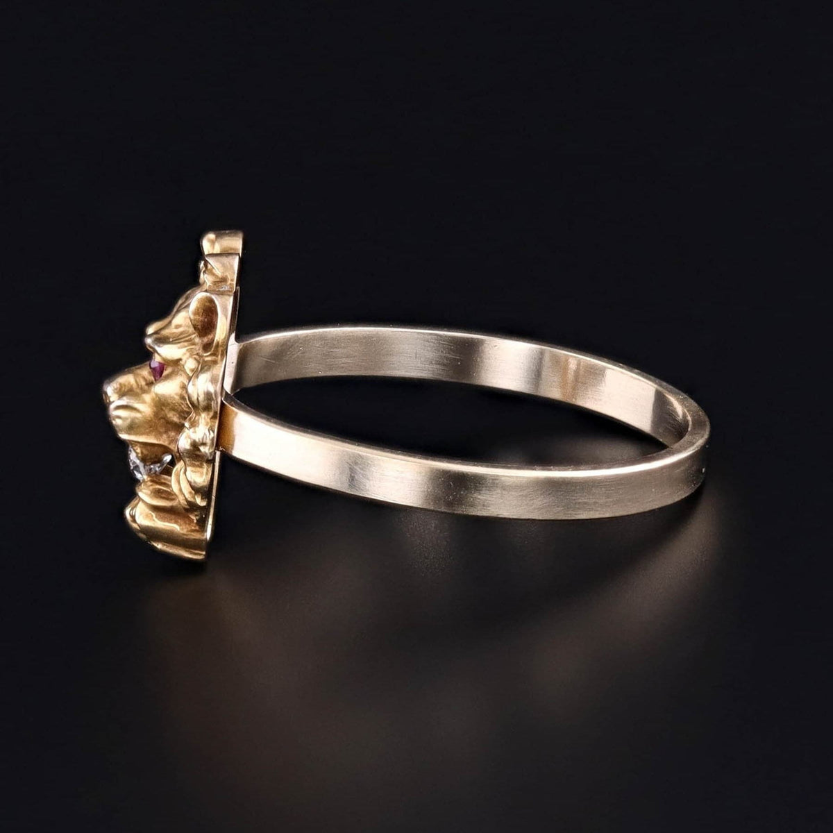 Antique Lion Conversion Ring of 14k Gold - Trademark Antiques