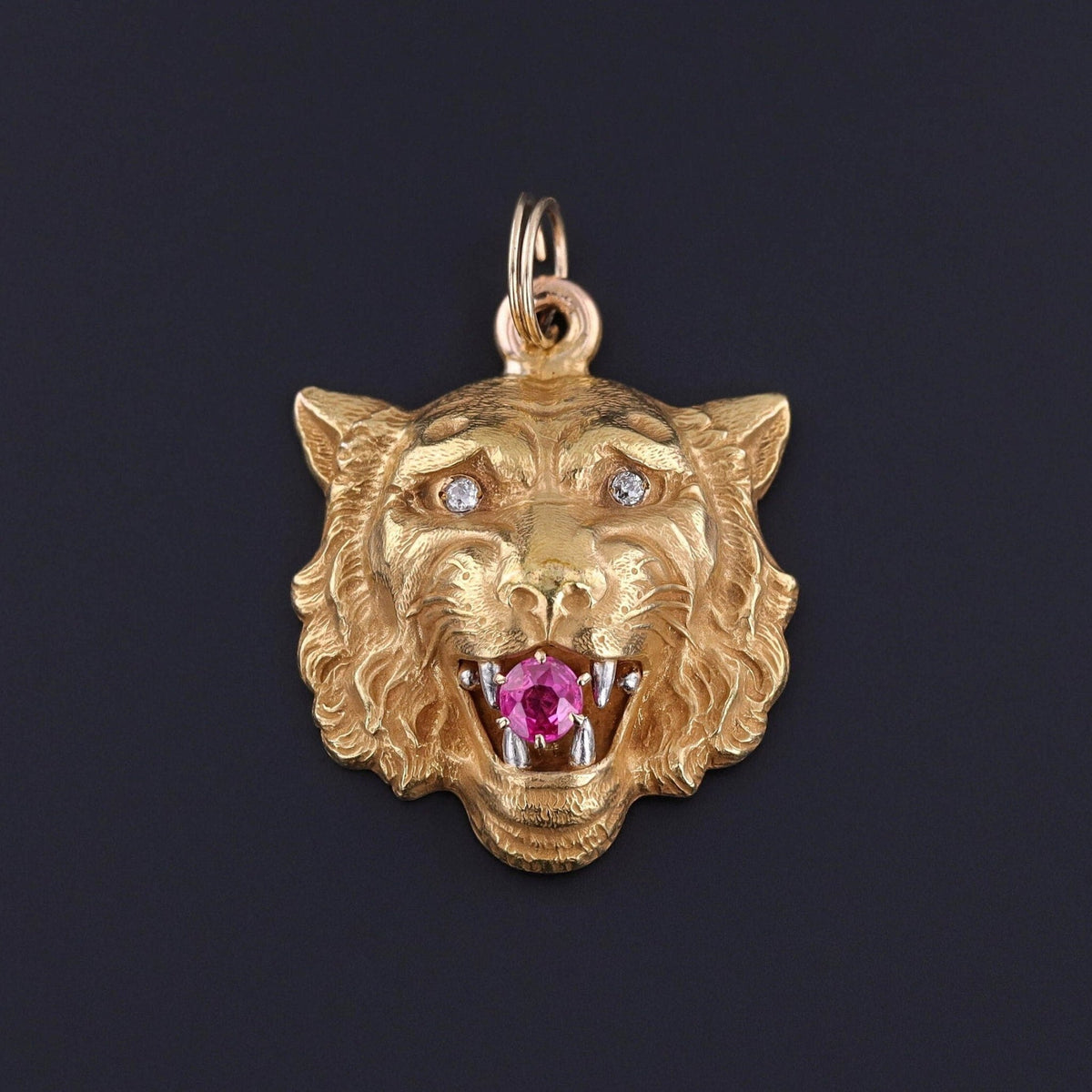 Antique Lion Pendant of 14k Gold - Trademark Antiques