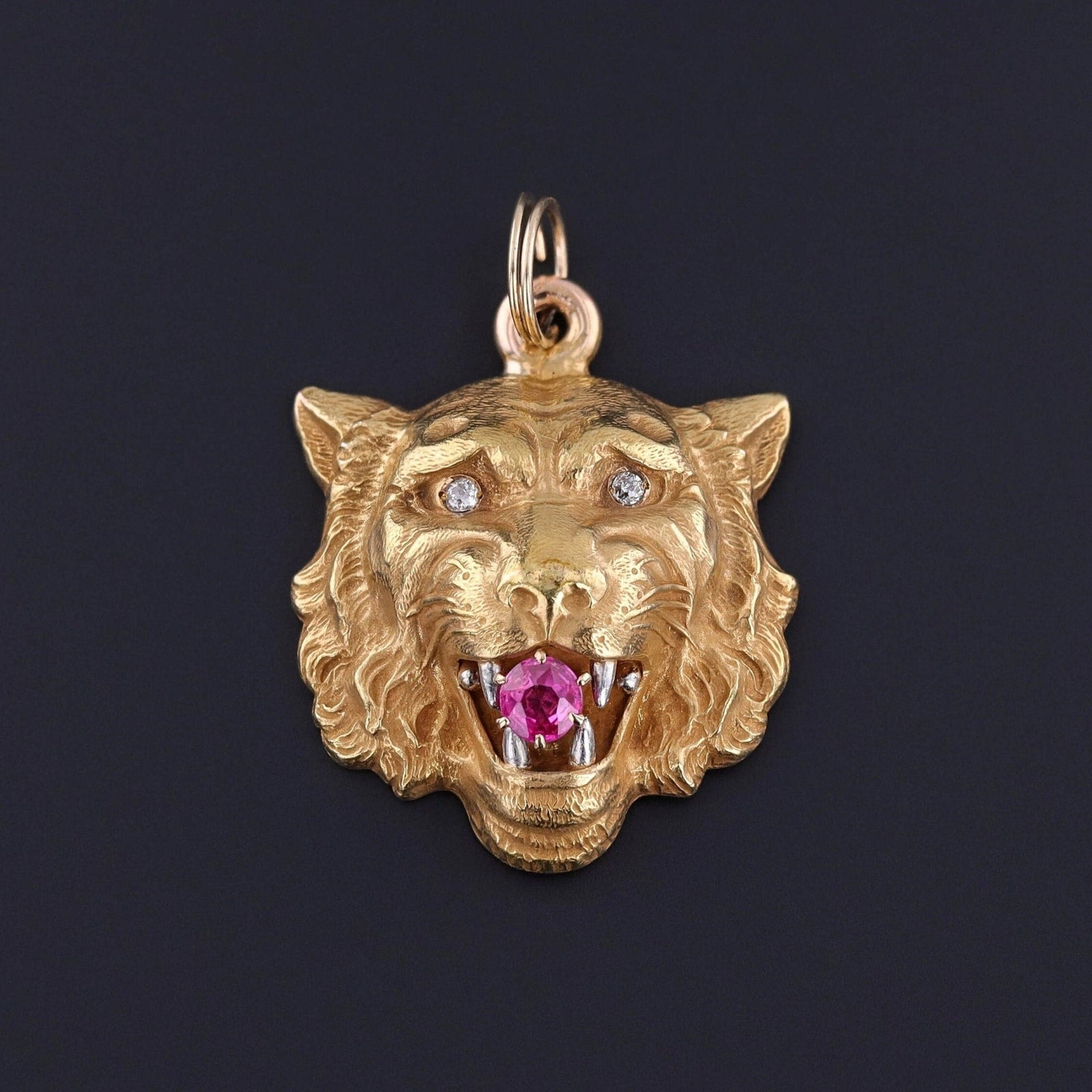 Antique Lion Pendant of 14k Gold - Trademark Antiques