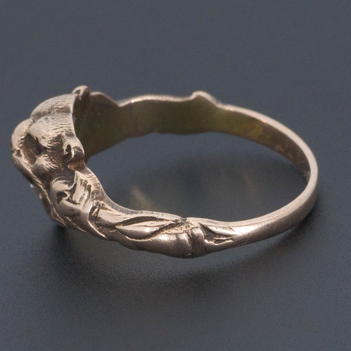 Antique Lion Ring | 10k Gold Ring - Trademark Antiques