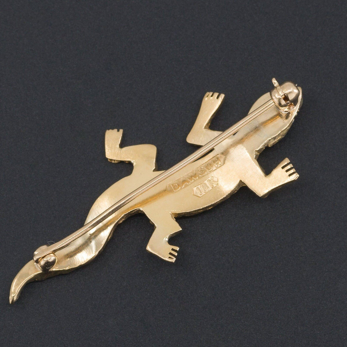 Antique Lizard Brooch | Antique Dawson Alaska Klondike Gold Rush Brooch - Trademark Antiques