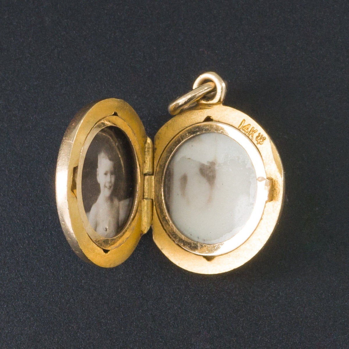 Antique Locket | Blue Enamel Locket - Trademark Antiques