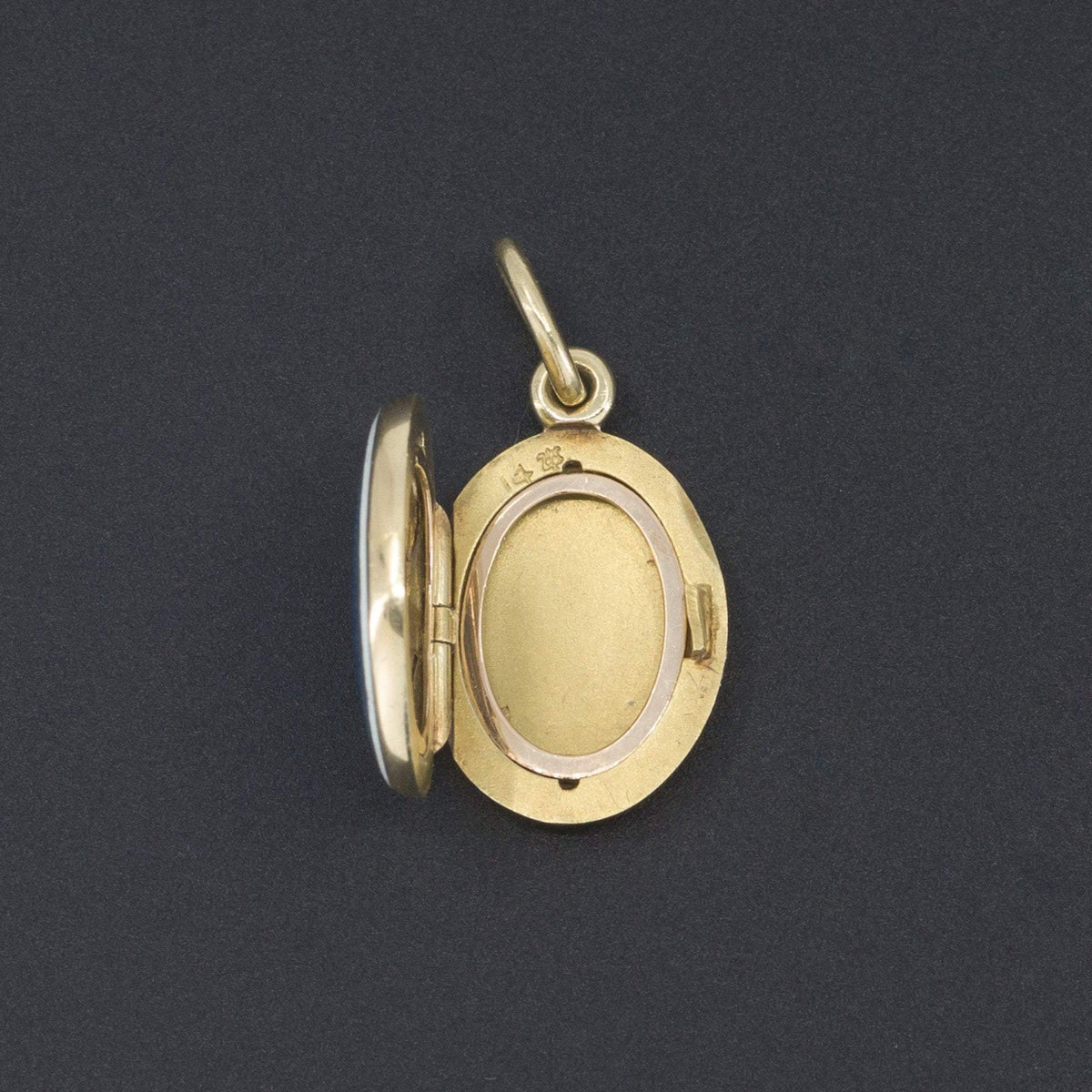 Antique Locket | Blue Enamel Locket - Trademark Antiques