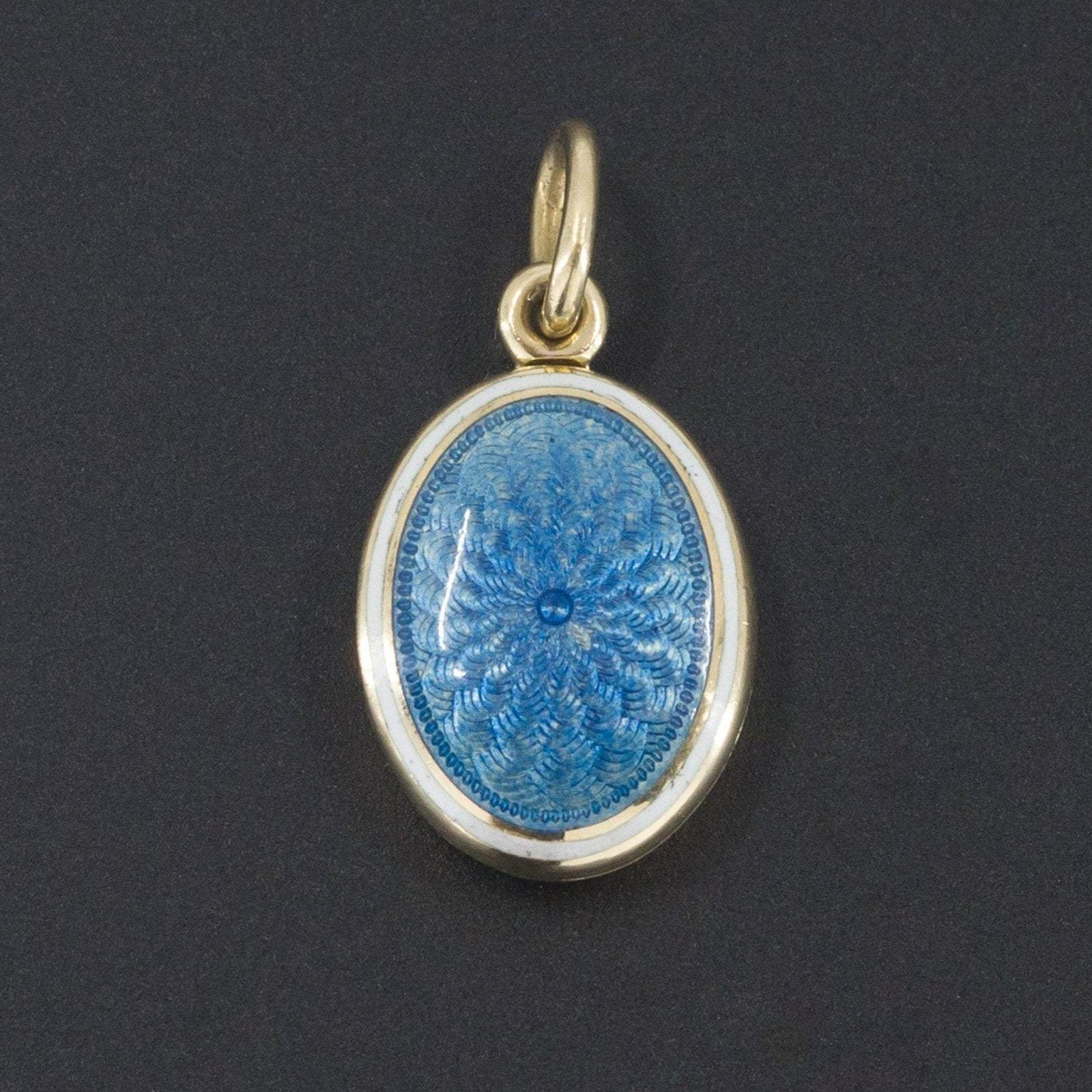 Antique Locket | Blue Enamel Locket - Trademark Antiques