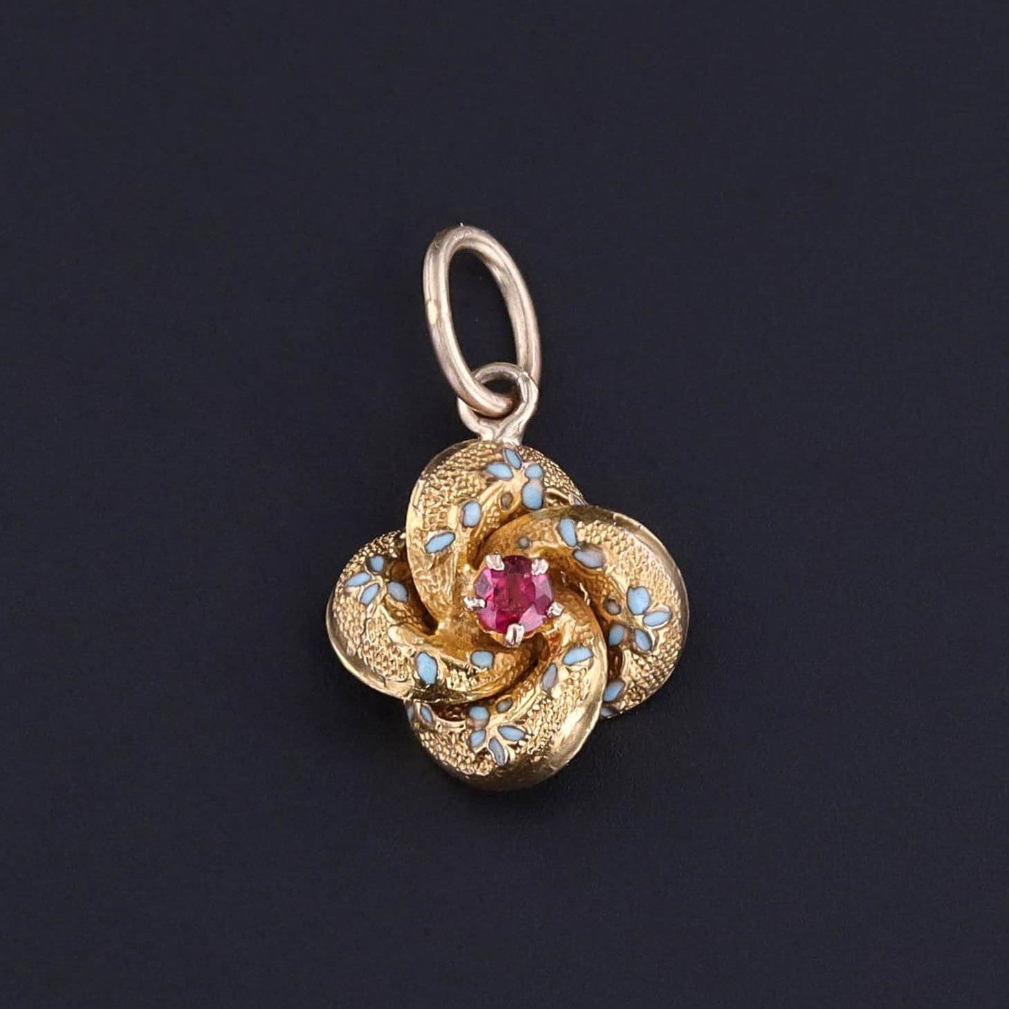 Antique Love Knot Charm of 10k Gold - Trademark Antiques