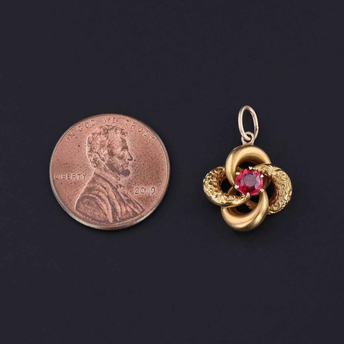 Antique Love Knot Charm of 10k Gold - Trademark Antiques