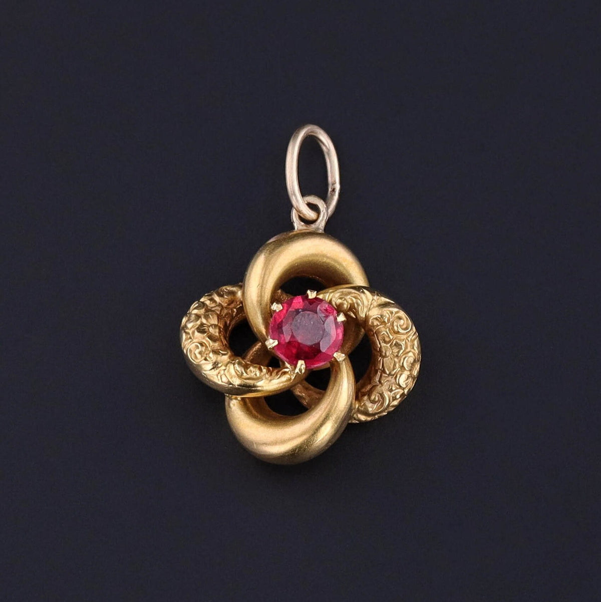 Antique Love Knot Charm of 10k Gold - Trademark Antiques