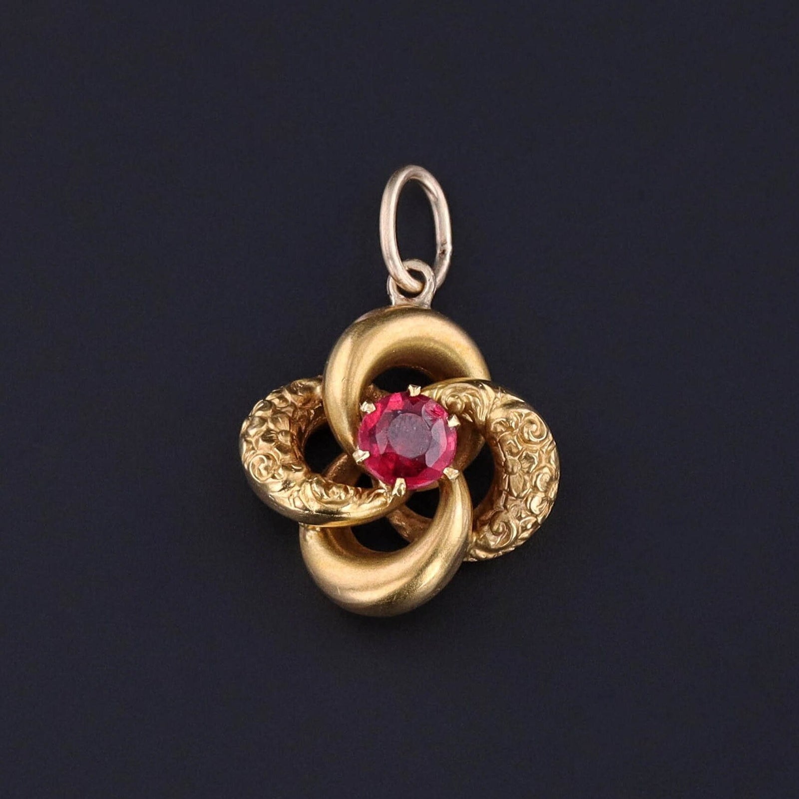 Antique Love Knot Charm of 10k Gold - Trademark Antiques