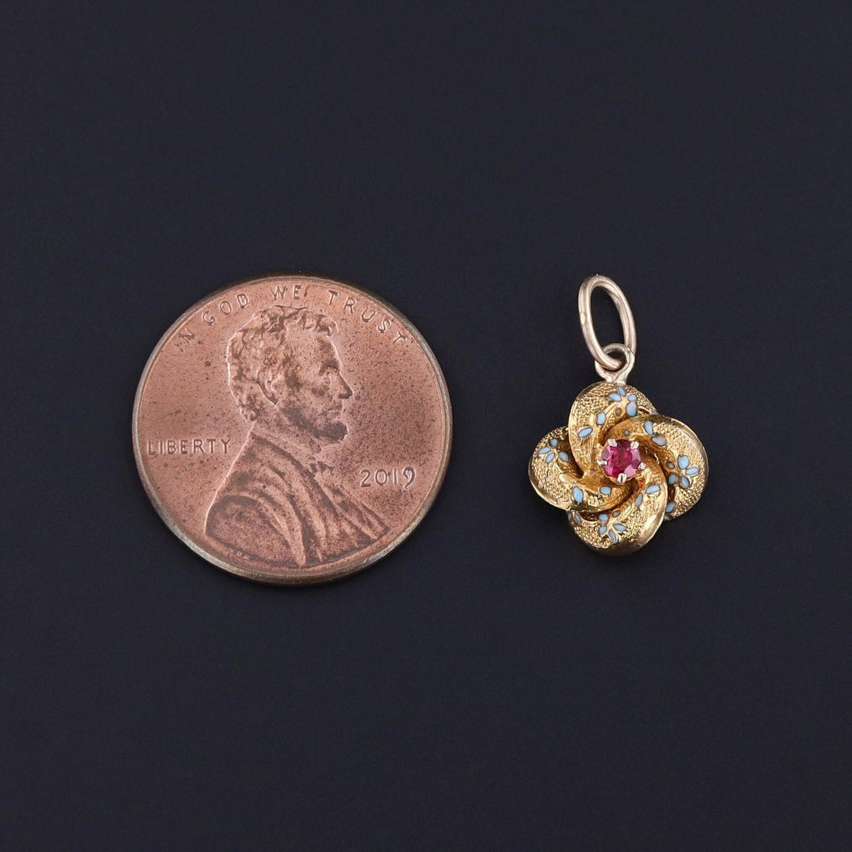 Antique Love Knot Charm of 10k Gold - Trademark Antiques