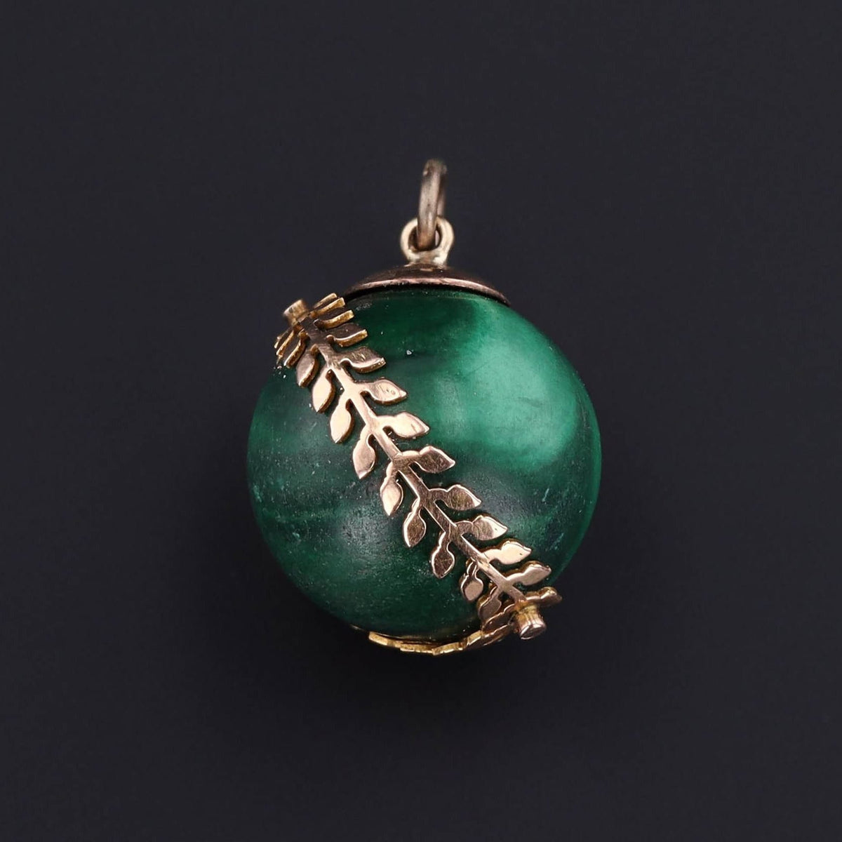 Antique Malachite Pendant | Laurel Wreath Pendant - Trademark Antiques
