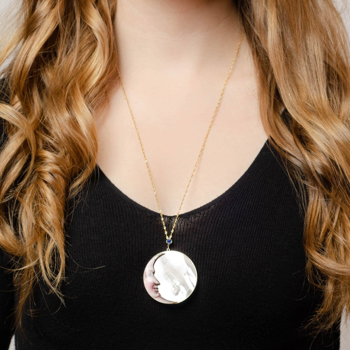 Antique Man in the Moon Conversion Pendant of 14k Gold - Trademark Antiques