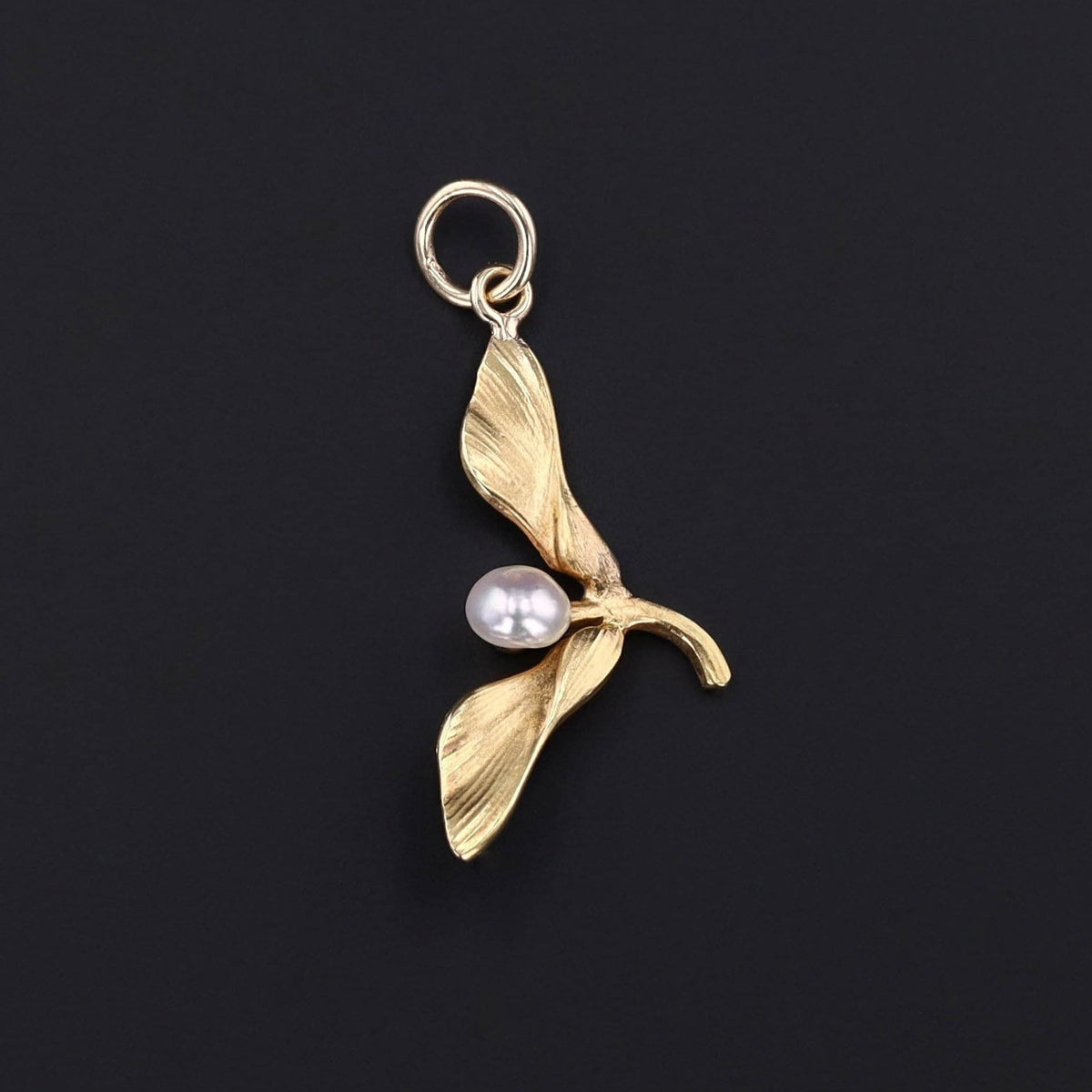 Antique Maple Seed Conversion Charm of 14k Gold - Trademark Antiques