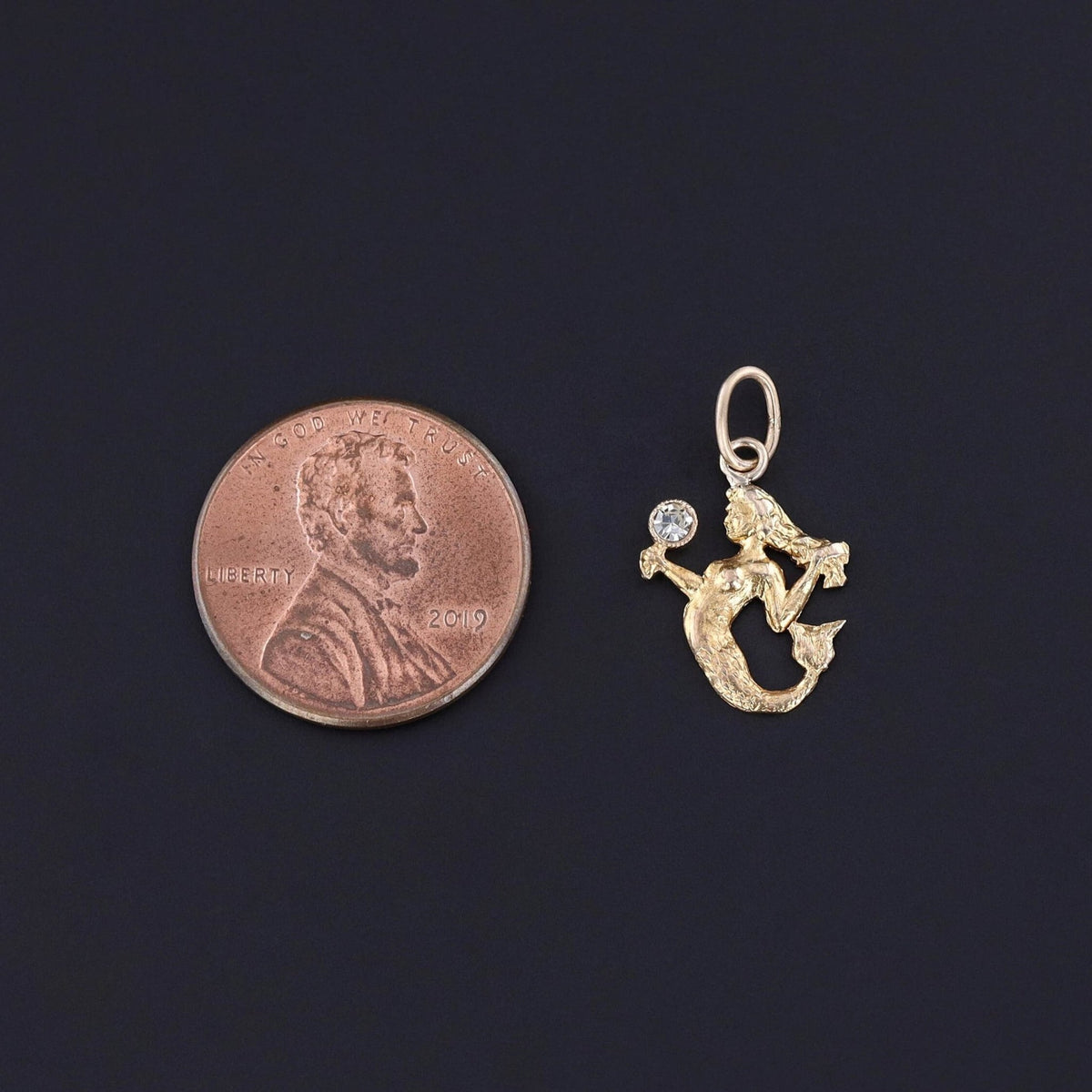 Antique Mermaid Charm of 10k Gold - Trademark Antiques