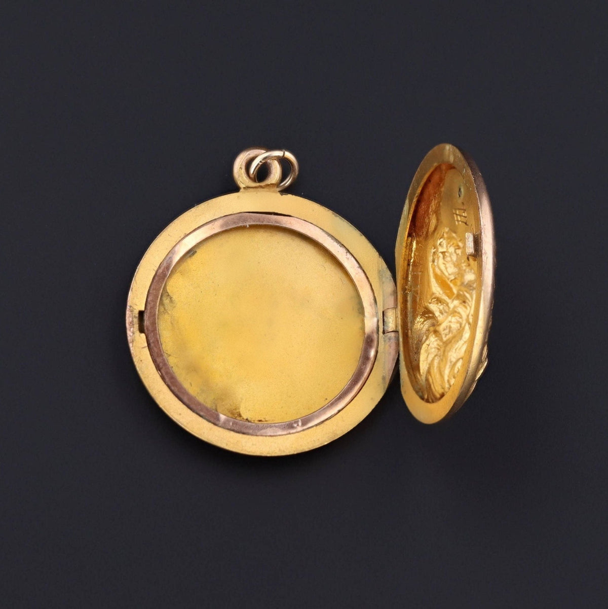 Antique Mermaid Locket | 10k Gold Locket - Trademark Antiques
