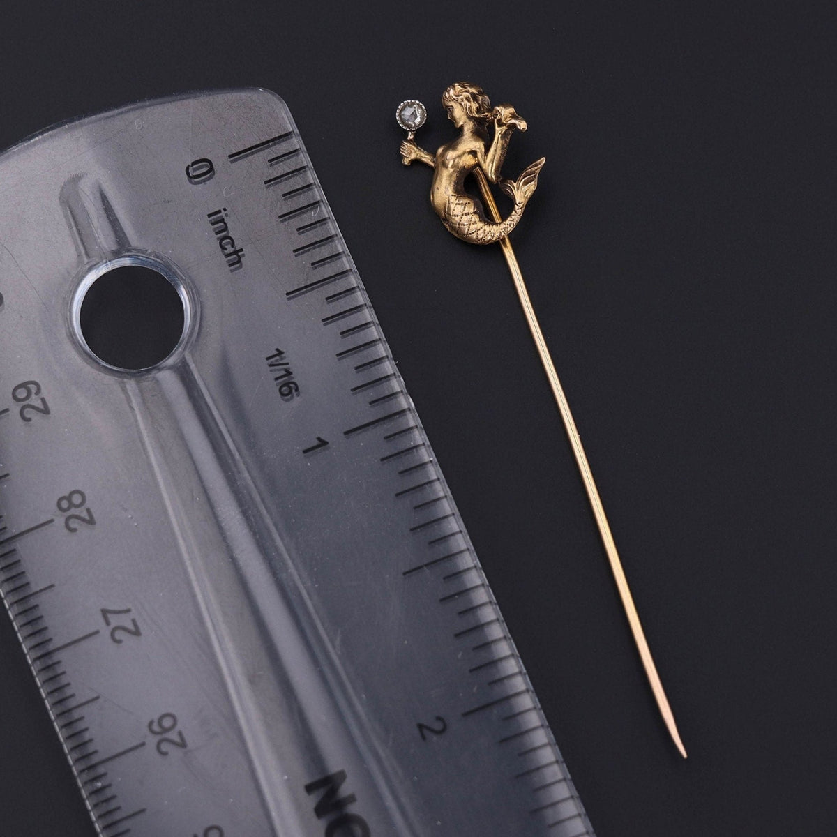 Antique Mermaid Stickpin | Gold Mermaid Pin - Trademark Antiques