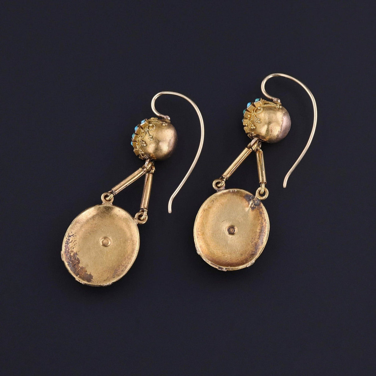 Antique Micromosaic Dove Earrings of 14k Gold - Trademark Antiques