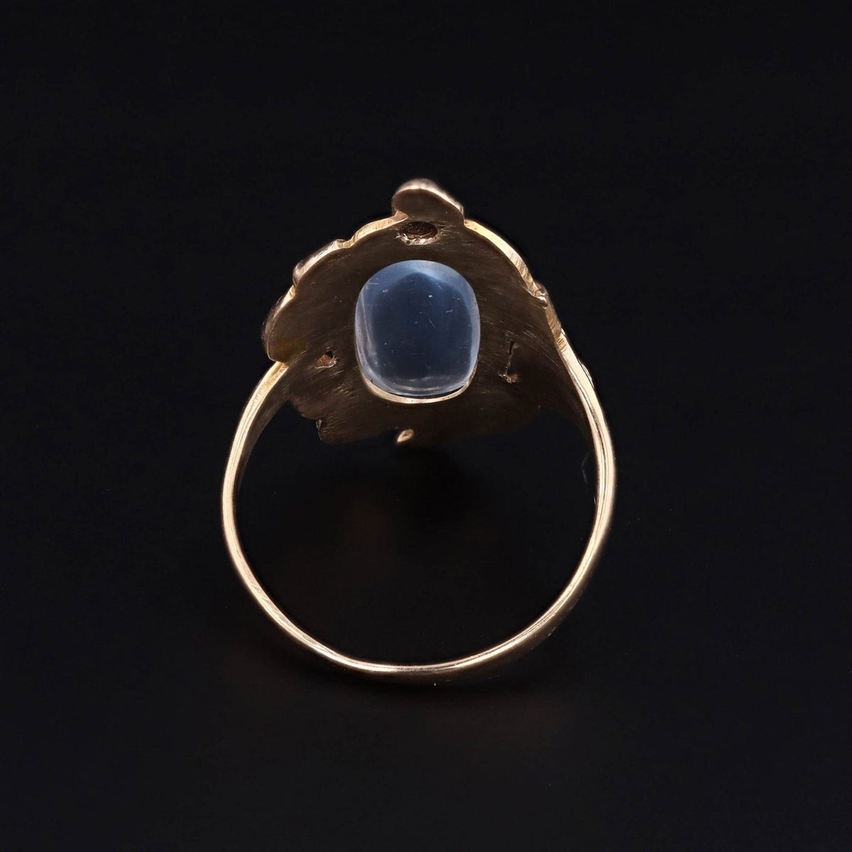 Antique Moonstone and Diamond Ring of 10k Gold - Trademark Antiques
