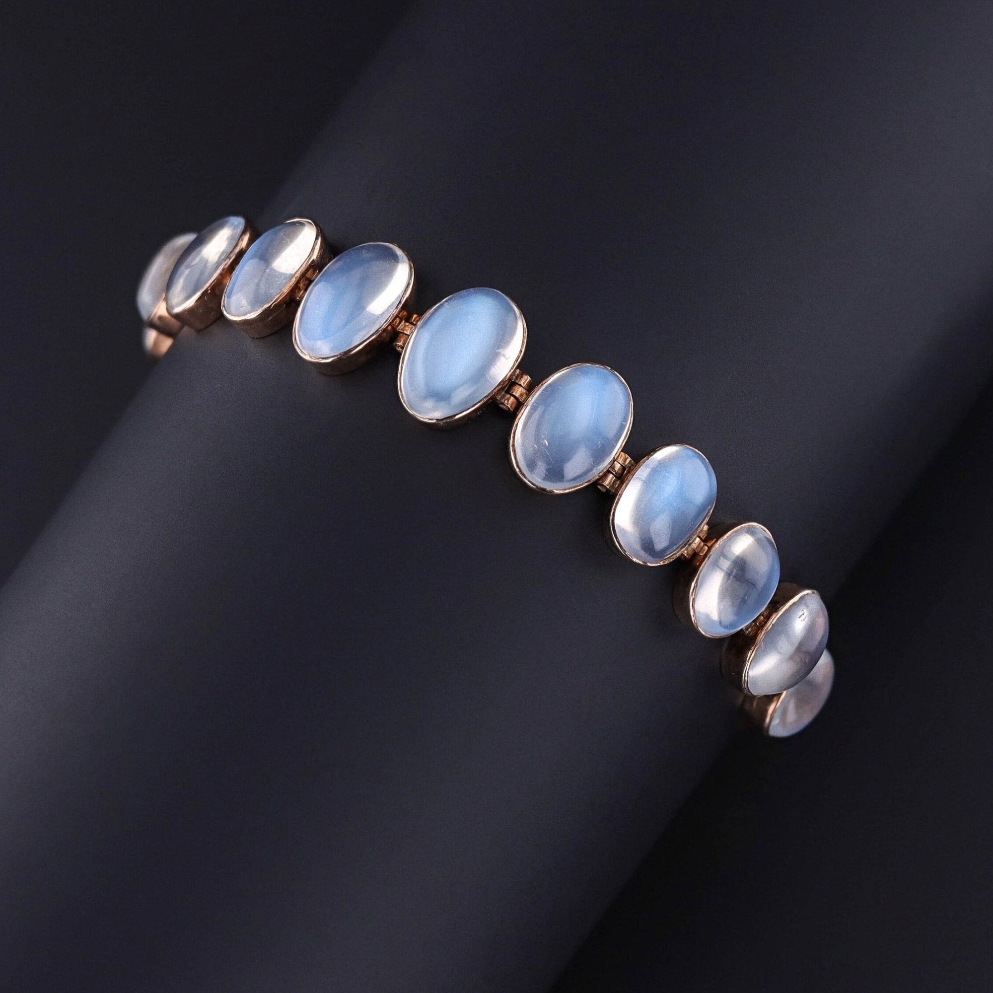 Antique Moonstone Bracelet of 10k Gold - Trademark Antiques