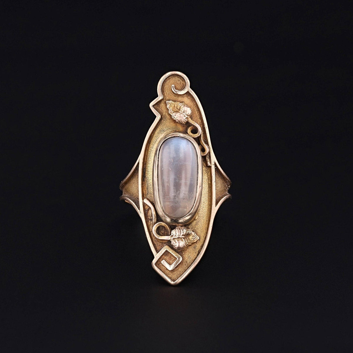 Antique Moonstone Cabochon Ring of 14k Gold - Trademark Antiques