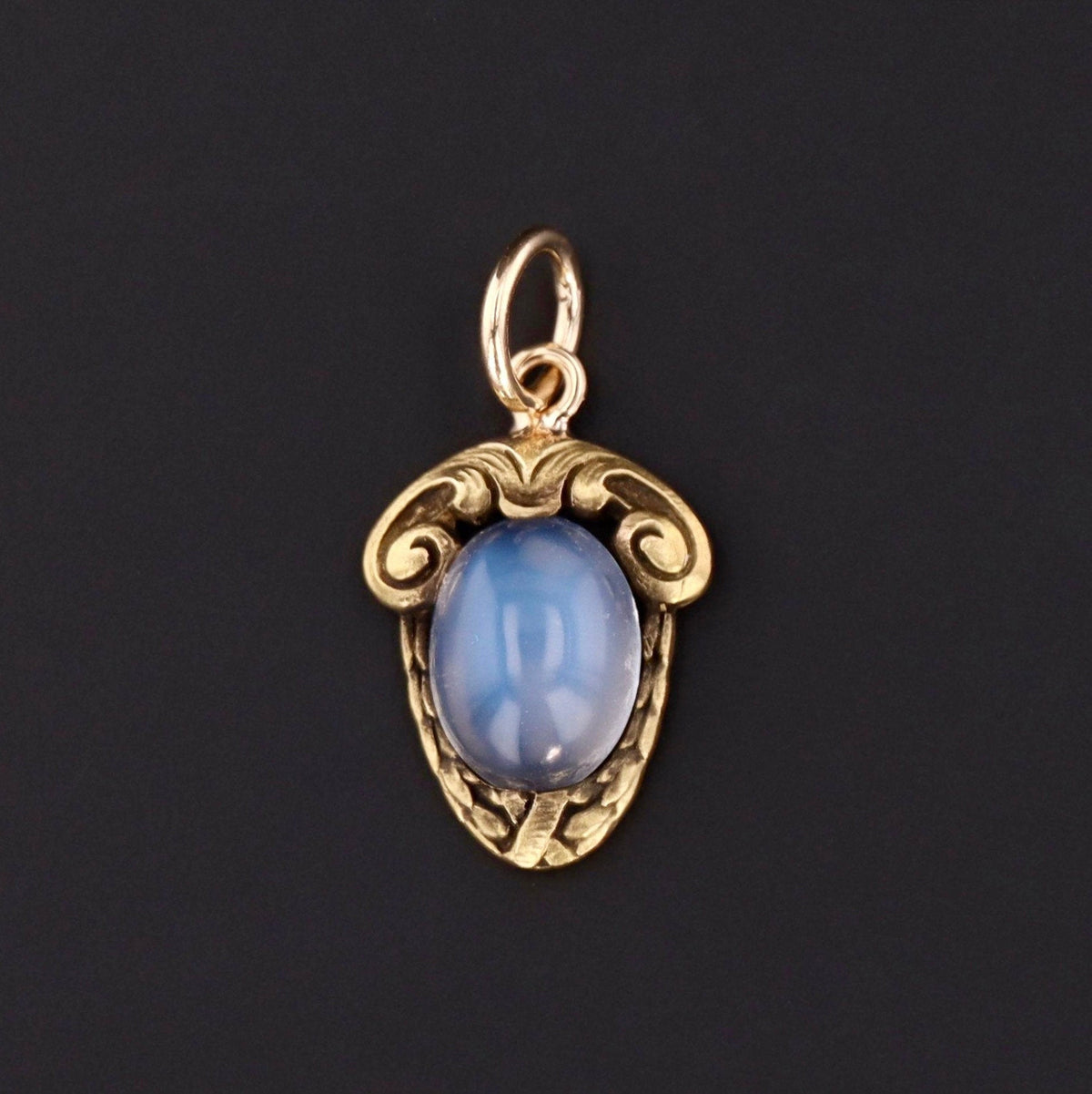 Antique Moonstone Charm | Antique Pin Conversion - Trademark Antiques