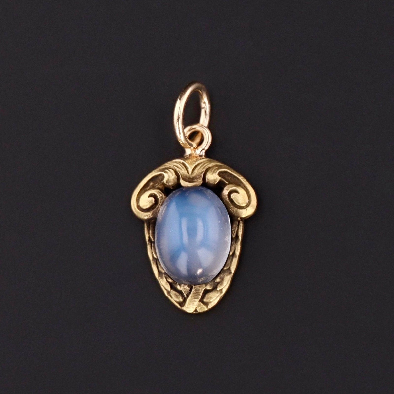 Antique Moonstone Charm | Antique Pin Conversion - Trademark Antiques