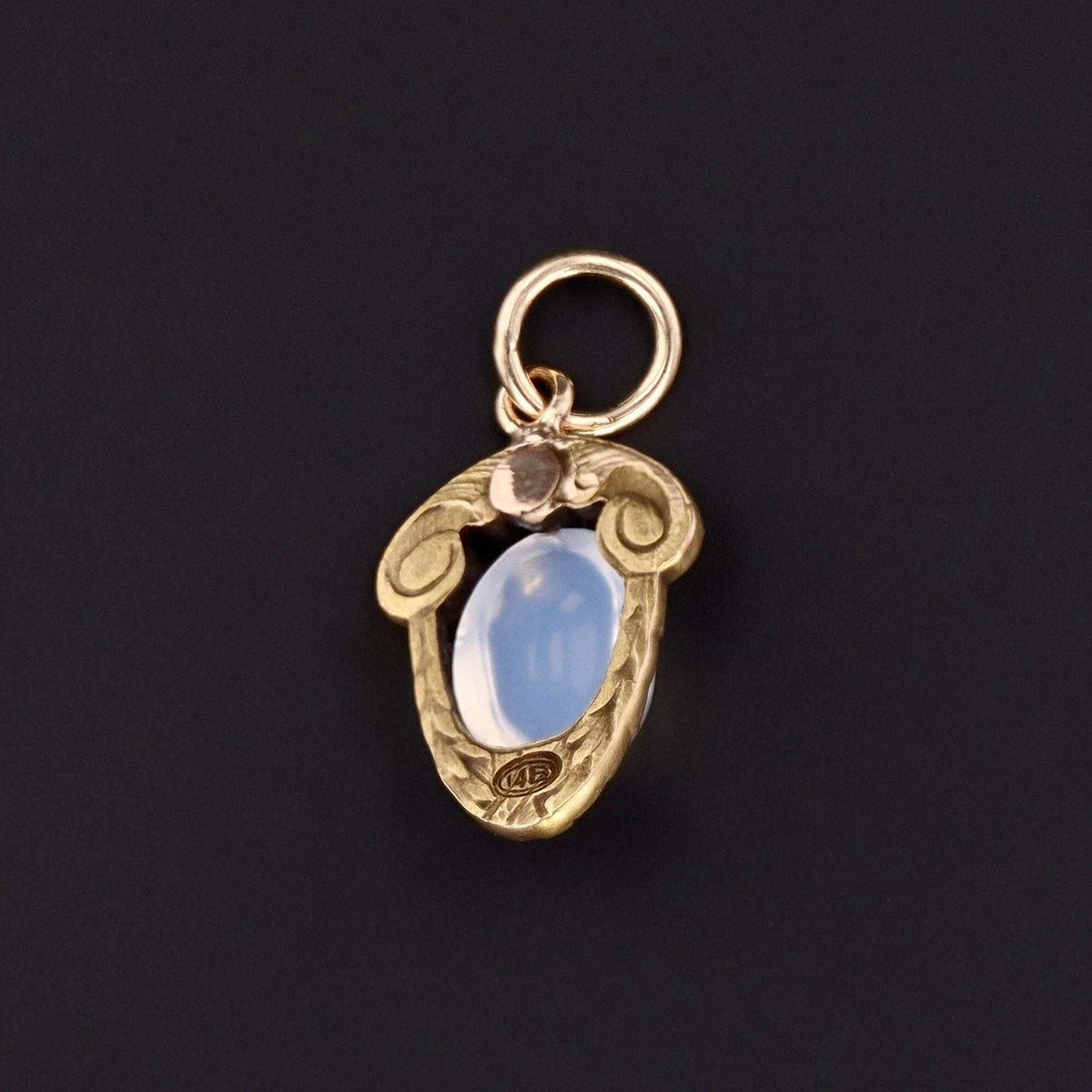 Antique Moonstone Charm | Antique Pin Conversion - Trademark Antiques