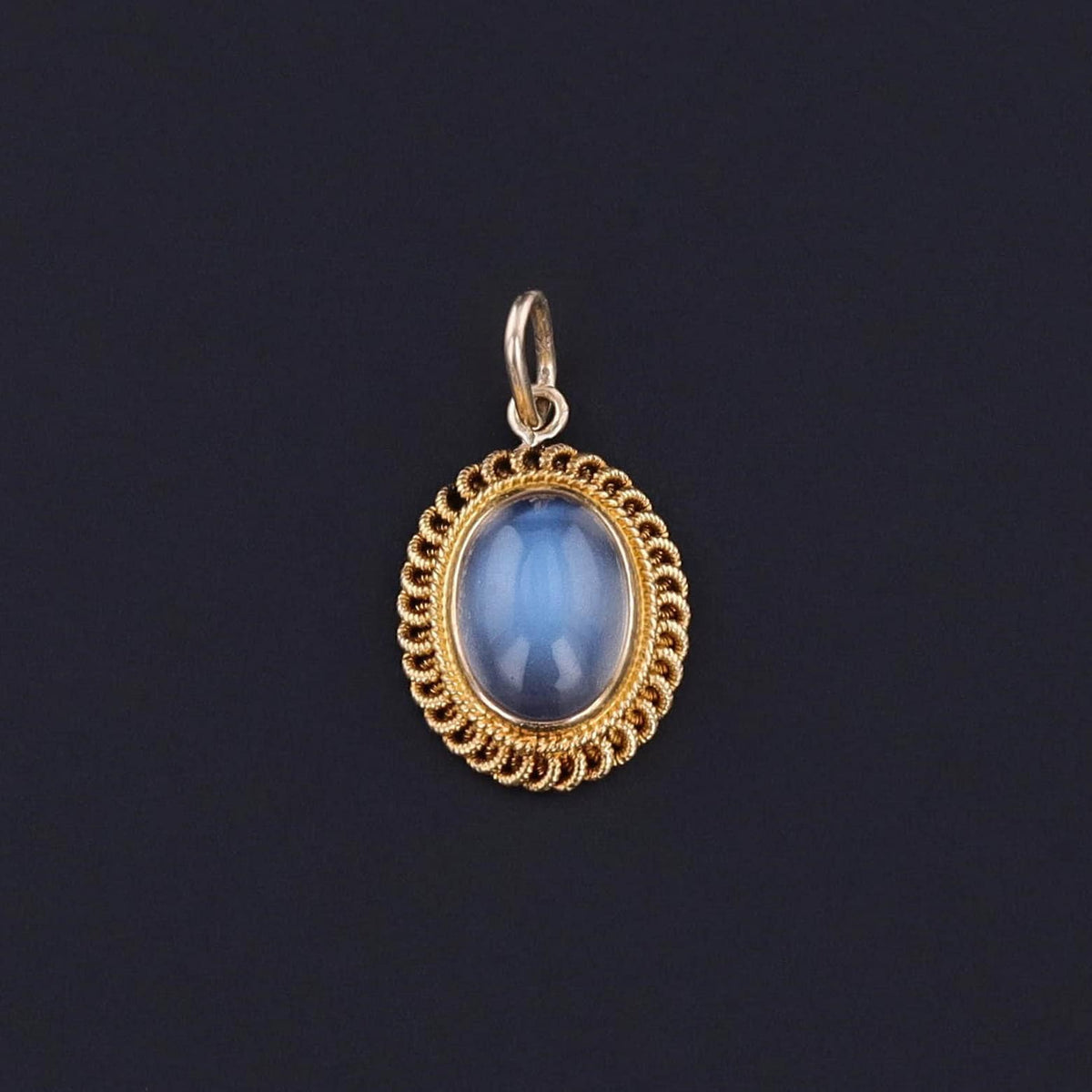 Antique Moonstone Charm of 14k Gold - Trademark Antiques