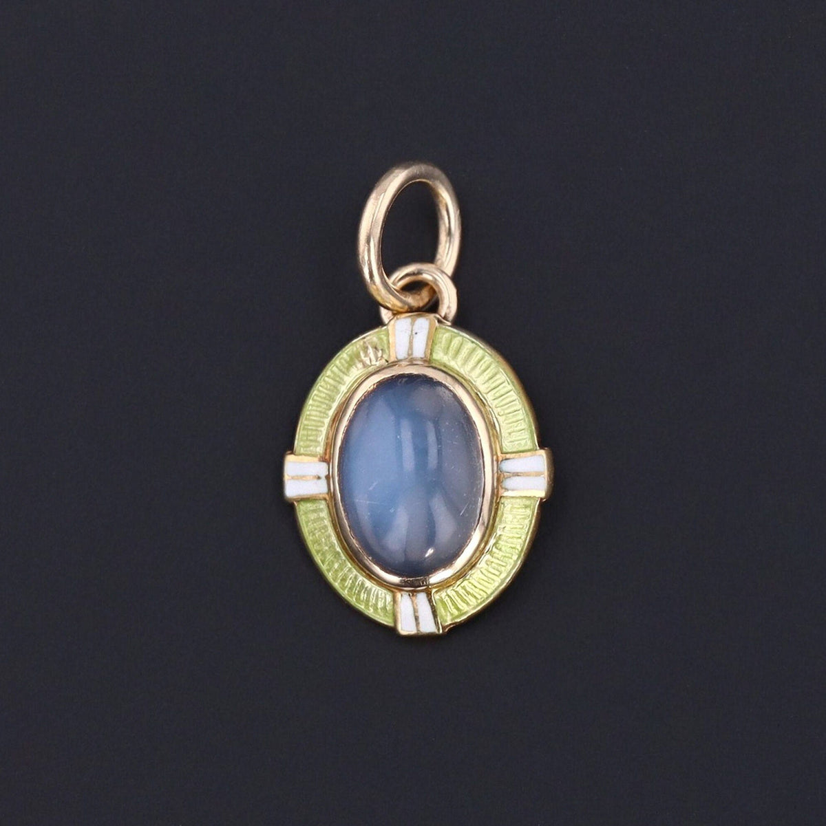 Antique Moonstone Conversion Charm of 14k Gold - Trademark Antiques
